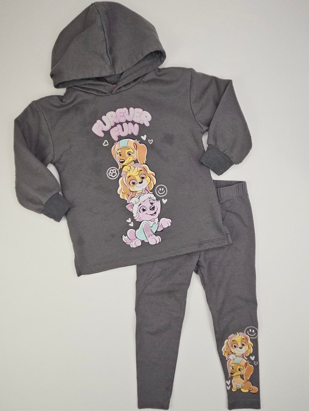 Paw Patrol Girls 3T Hoodie & Leggings Set Grey Skye Everest Outfit